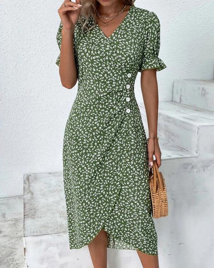 Charlene™ | Robe Fresh Bloom avec décolleté en V