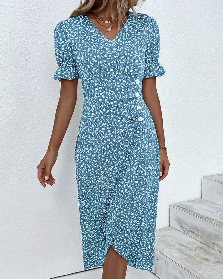 Charlene™ | Robe Fresh Bloom avec décolleté en V