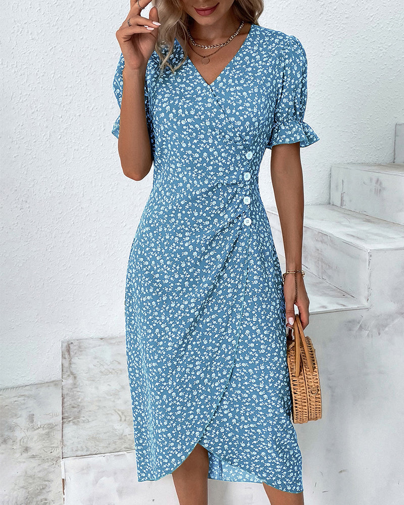 Charlene™ | Robe Fresh Bloom avec décolleté en V