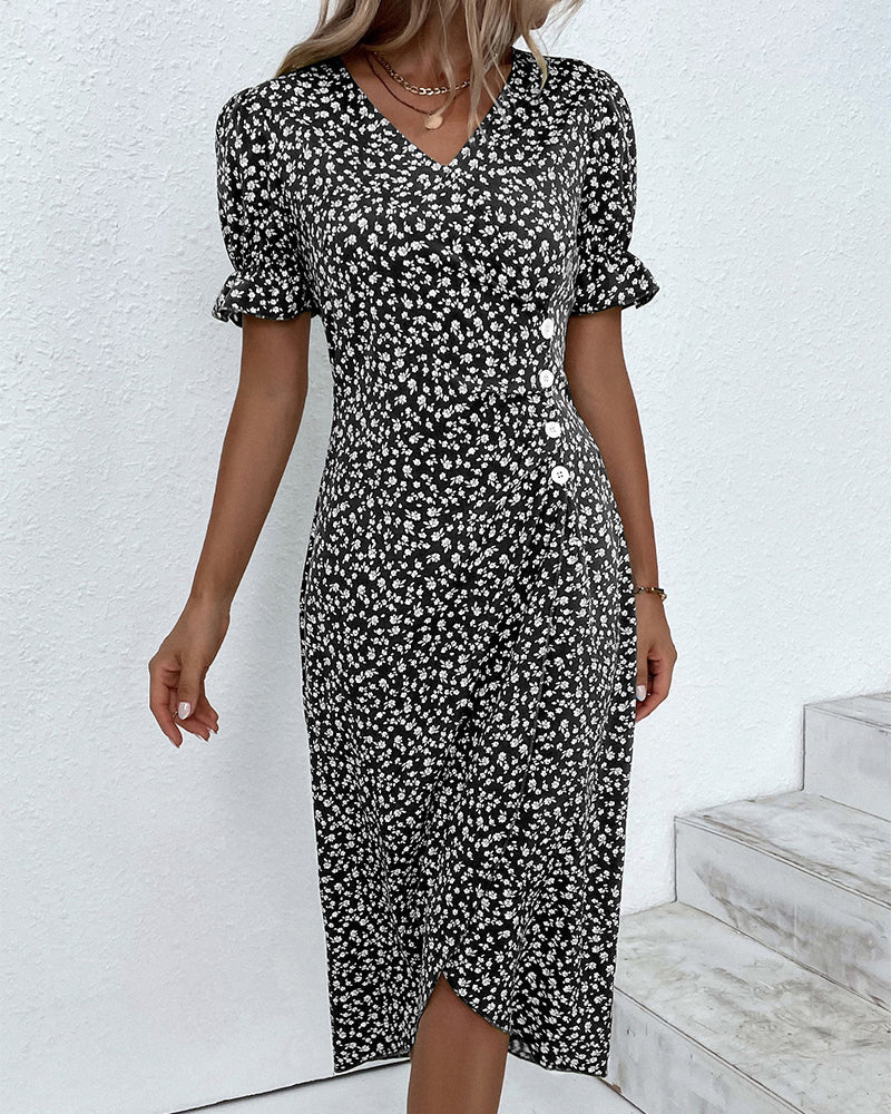 Charlene™ | Robe Fresh Bloom avec décolleté en V