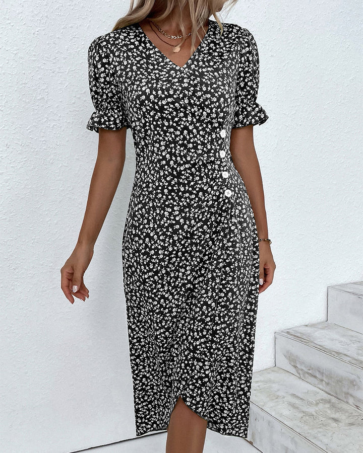 Charlene™ | Robe Fresh Bloom avec décolleté en V