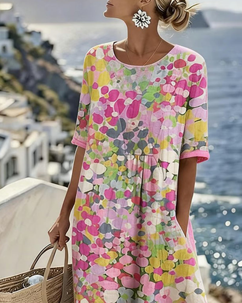 Elena | Robe midi florale légère et fluide