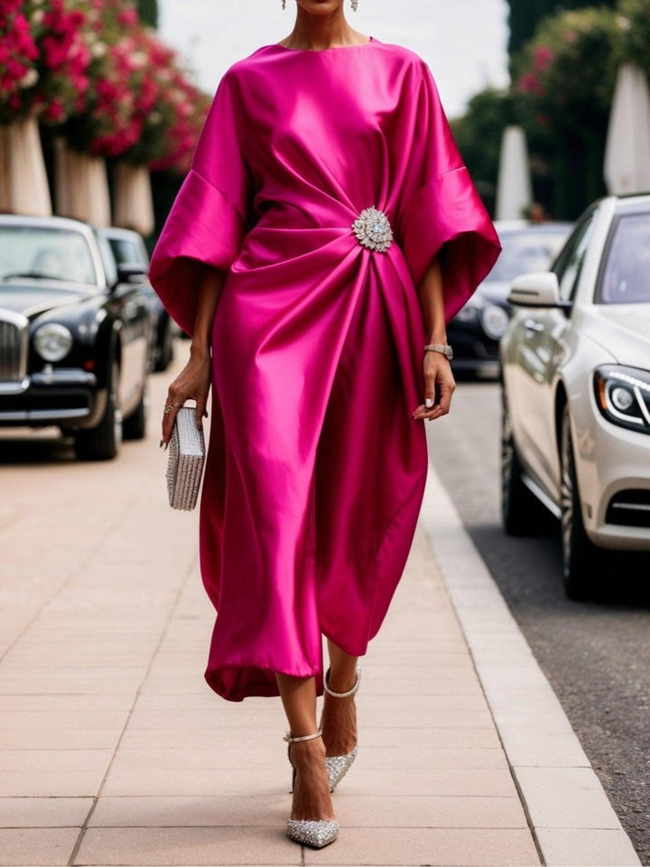 Robe Longue en Satin Brillant Luxe