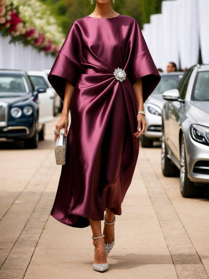 Robe Longue en Satin Brillant Luxe