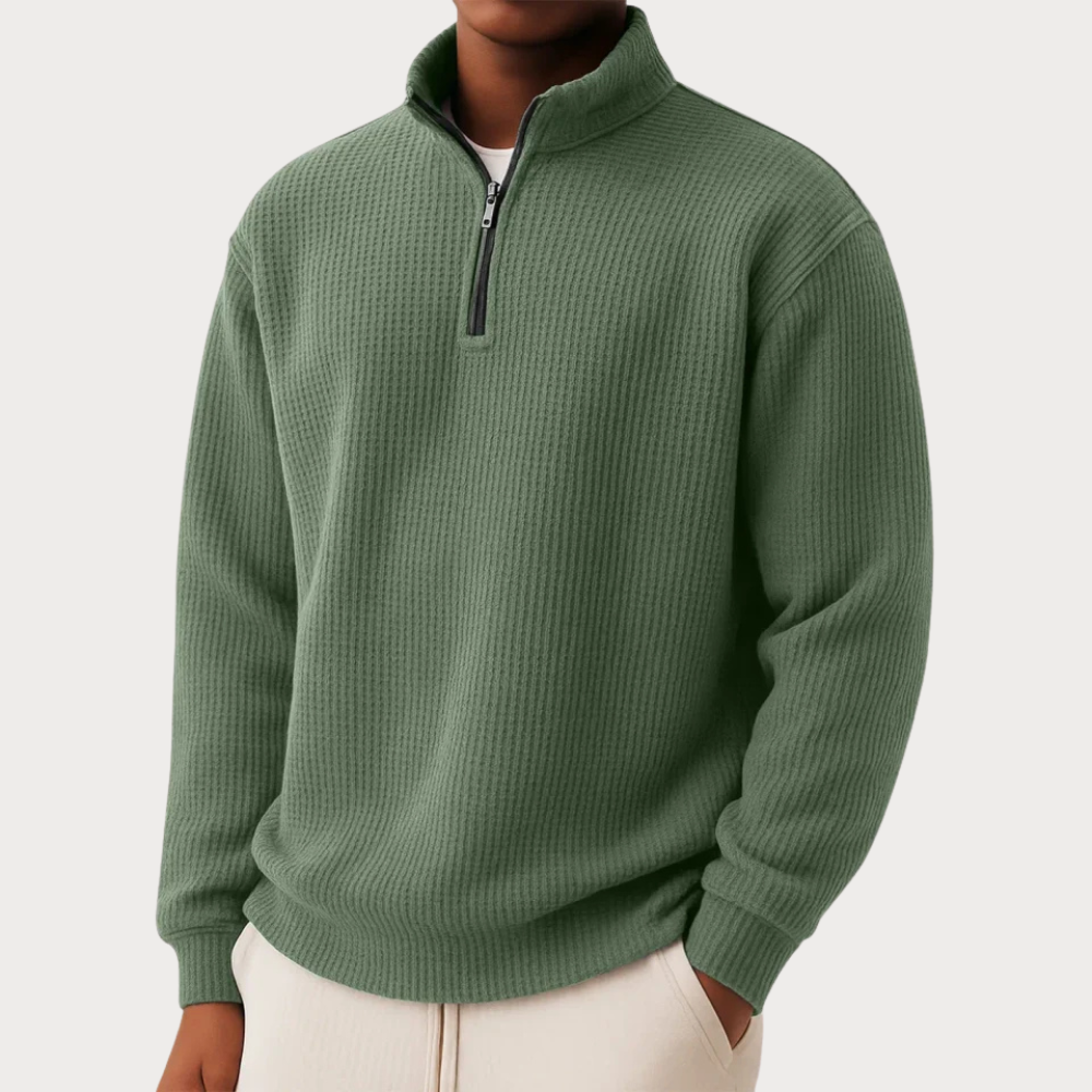 Pull en tricot élégant avec fermeture éclair