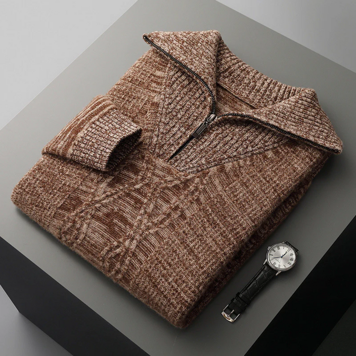 Pull zippé en laine mérinos modèle Taranto