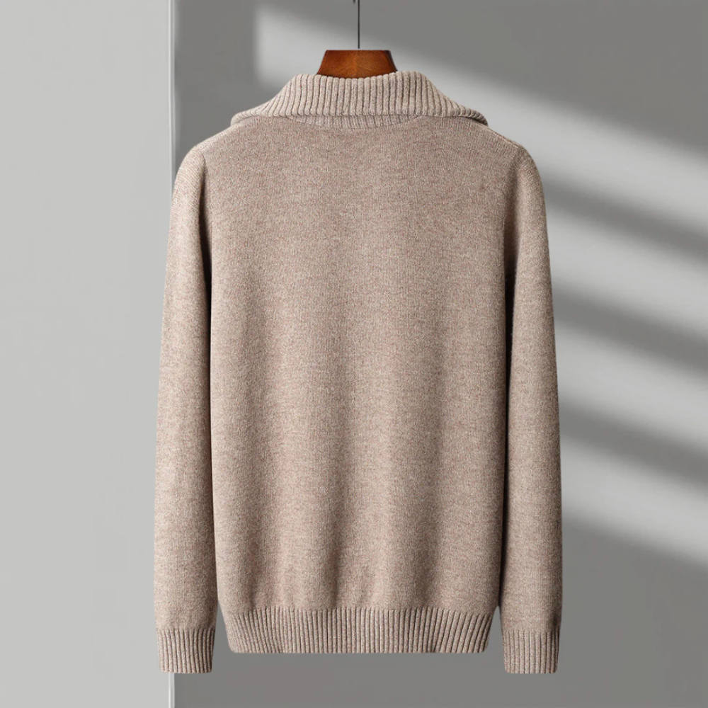 Pull zippé en laine mérinos modèle Taranto