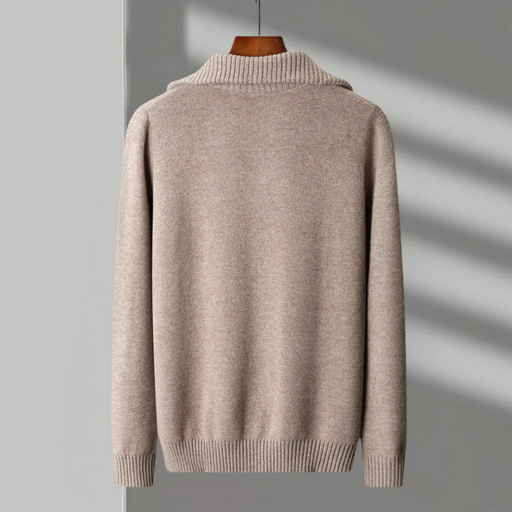 Pull zippé en laine mérinos modèle Taranto