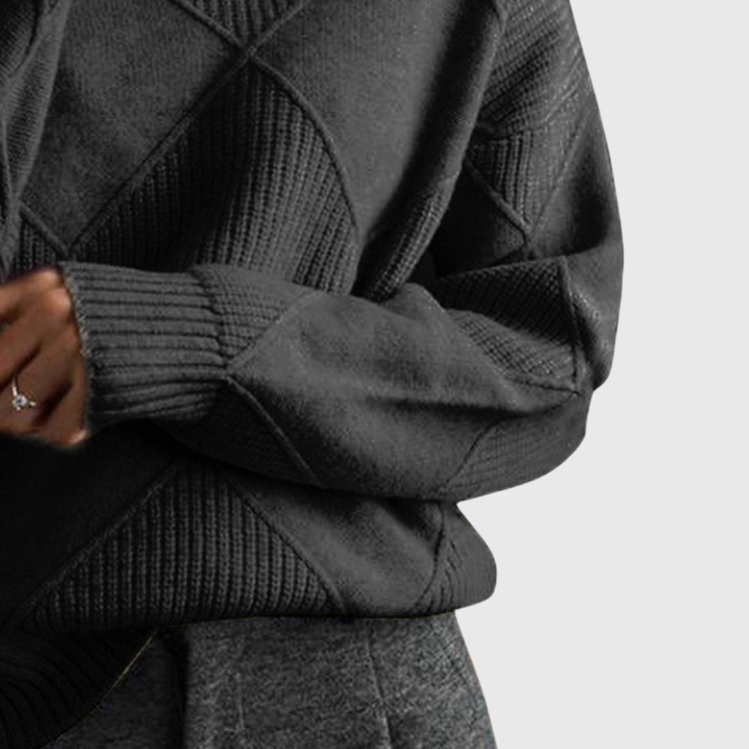 AGATHE | Pull Col Montant Texturé