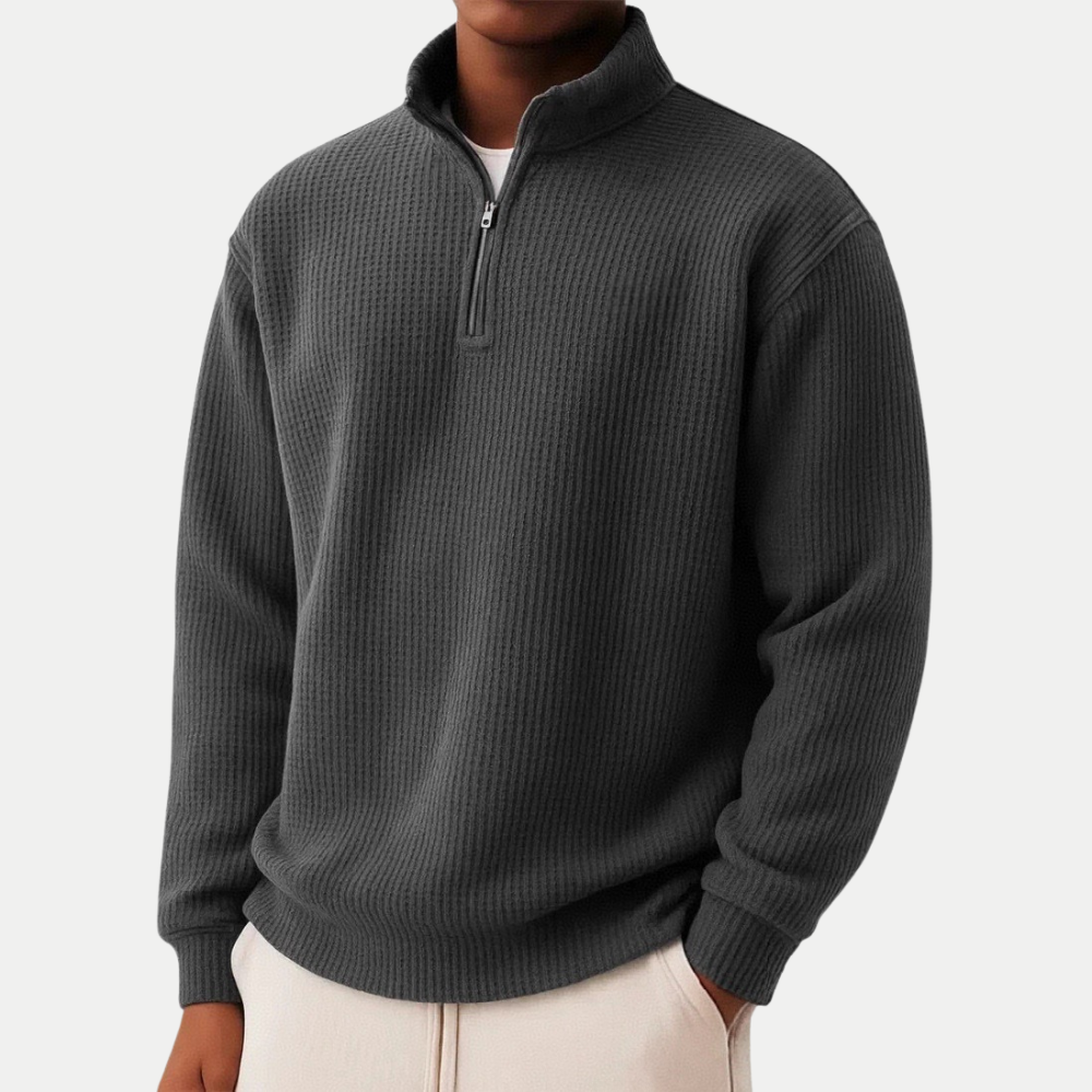 Pull en tricot élégant avec fermeture éclair