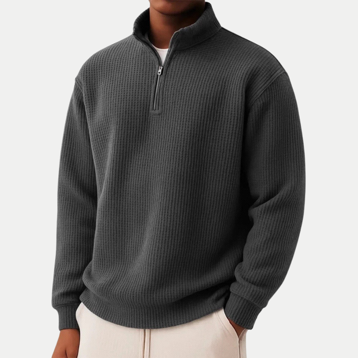 Pull en tricot élégant avec fermeture éclair