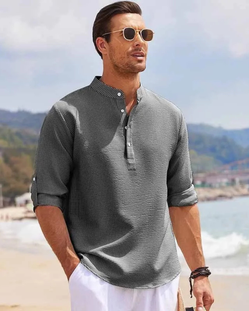 Chemise Polo à Manches Longues