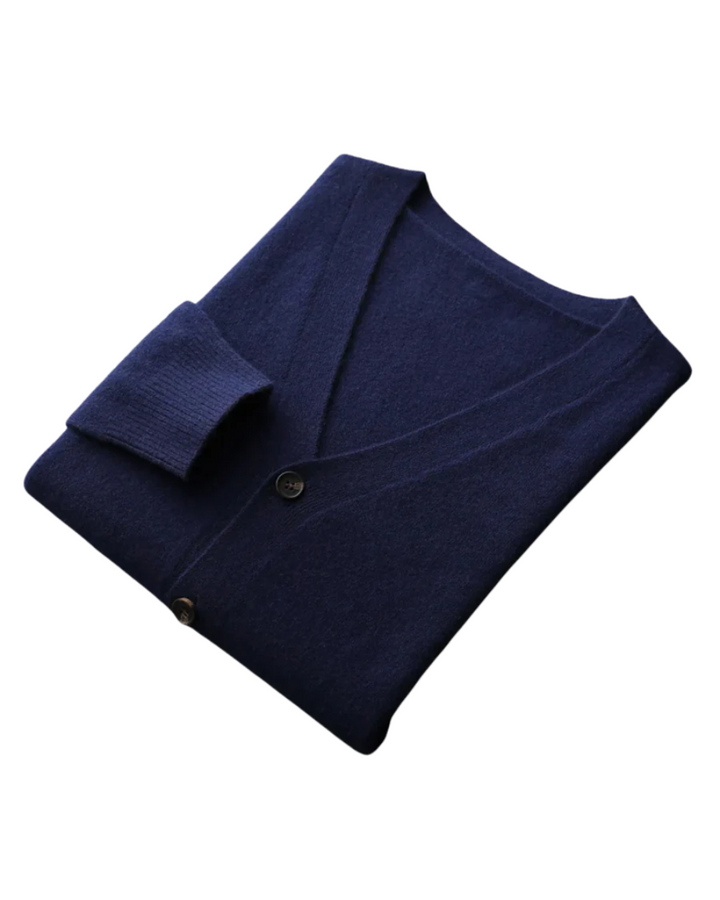 "Cardigan en laine mérinos tricoté Faunus" can be rewritten as "Cardigan en laine mérinos tricoté modèle Faunus".