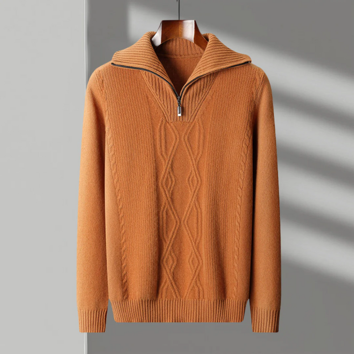 Pull zippé en laine mérinos modèle Taranto