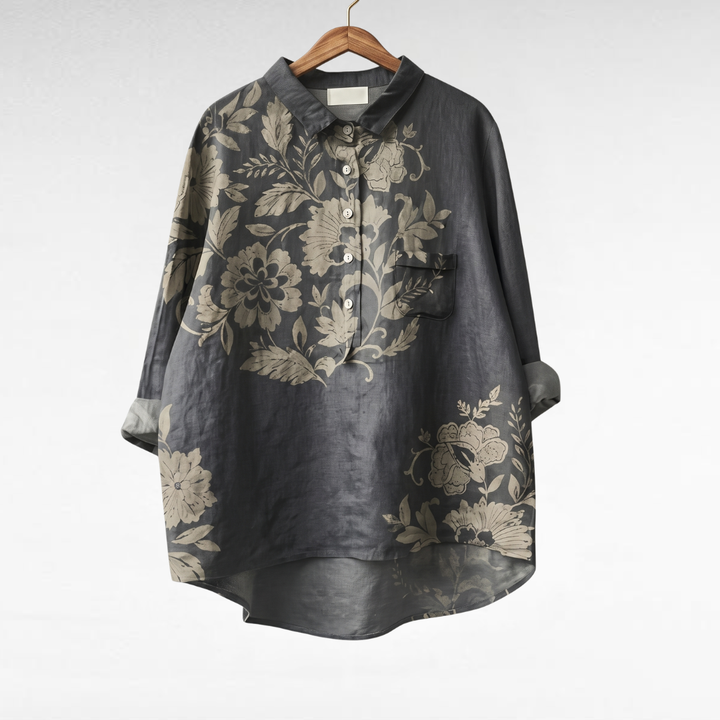 Chiara | Blouse élégante en lin avec imprimé floral