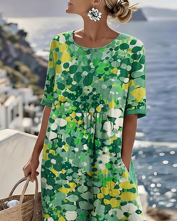 Elena | Robe midi florale légère et fluide