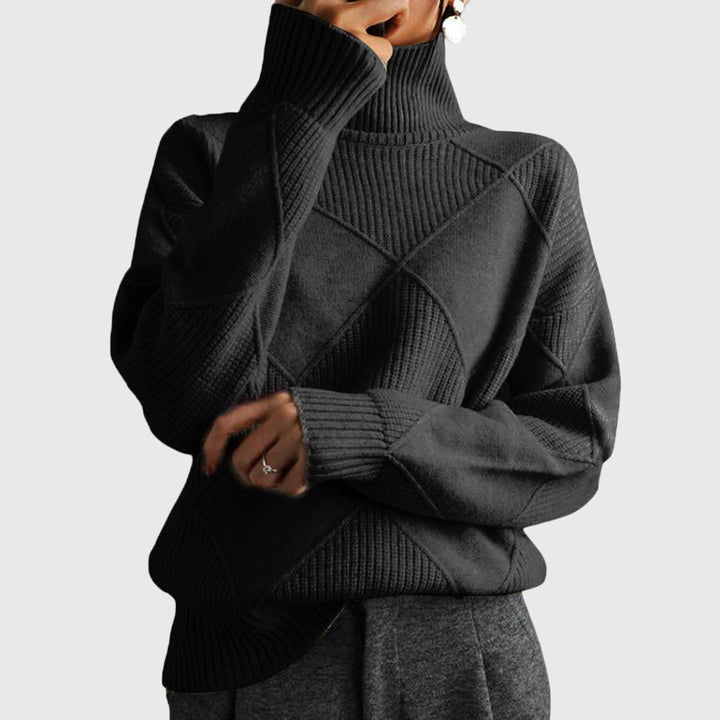 AGATHE | Pull Col Montant Texturé