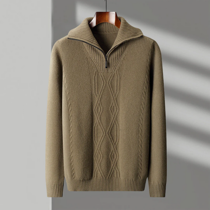 Pull zippé en laine mérinos modèle Taranto