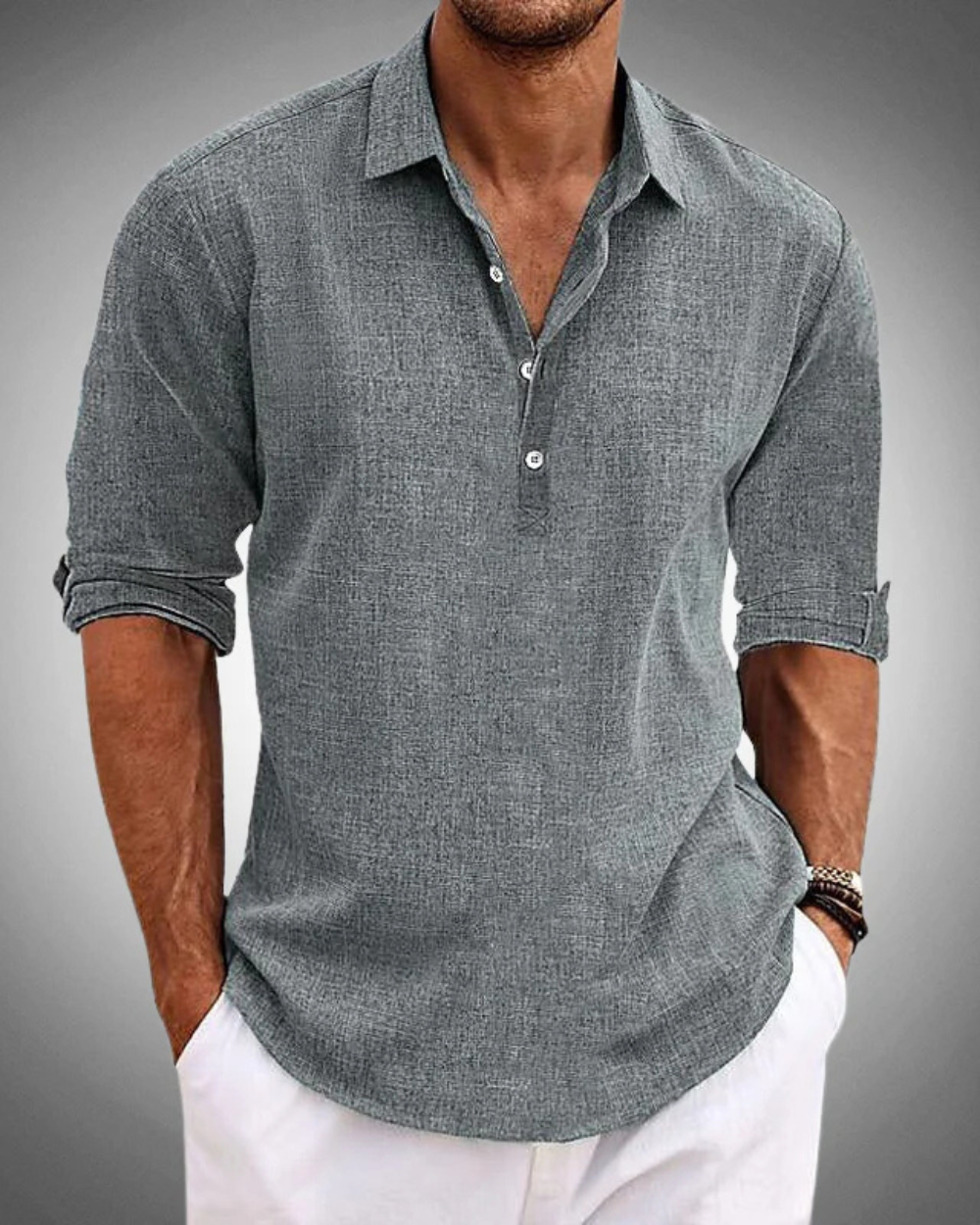 Classique Chemise en Coton Sable