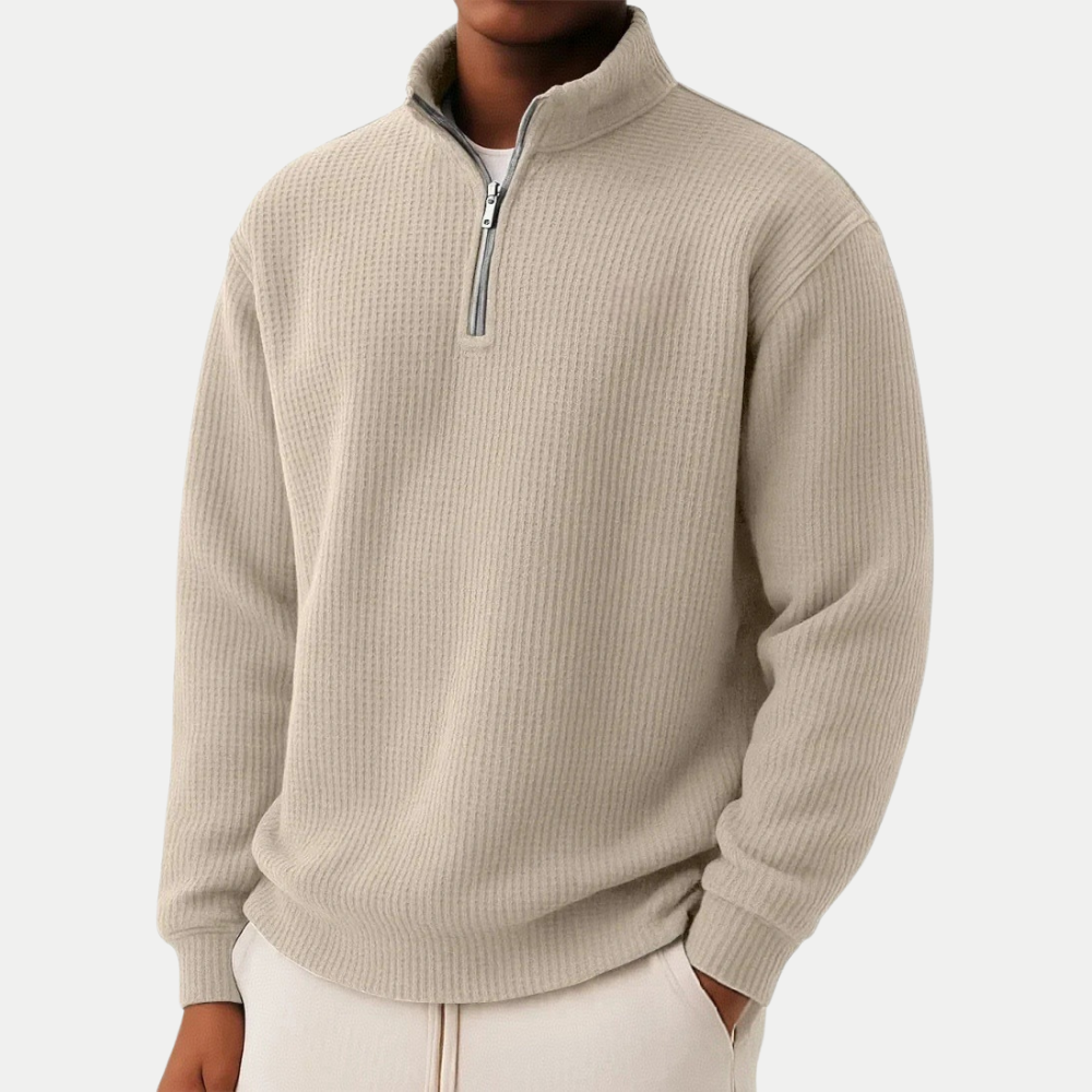 Pull en tricot élégant avec fermeture éclair