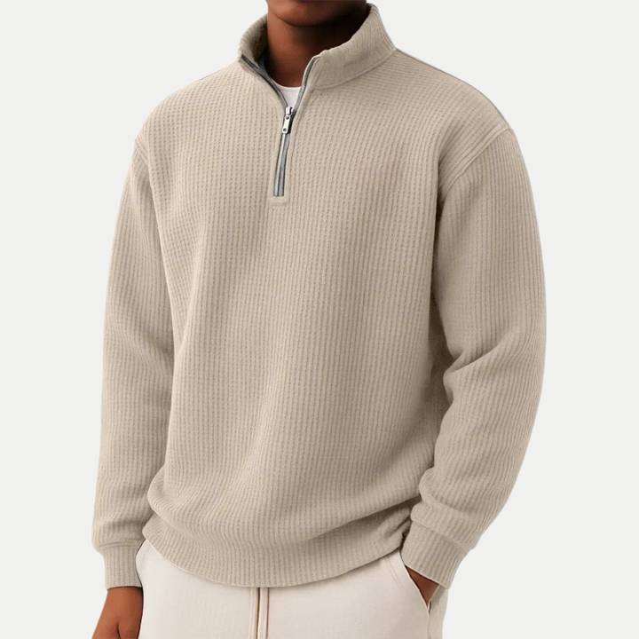 Pull en tricot élégant avec fermeture éclair