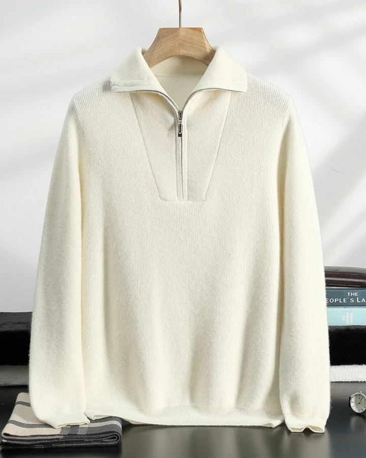 Pull en Cachemire Portofino avec Demi-Zip