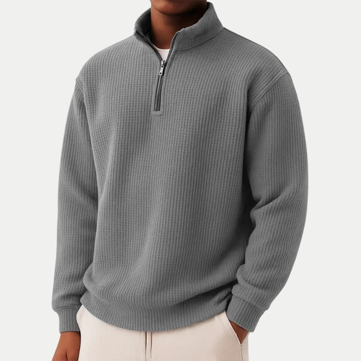 Pull en tricot élégant avec fermeture éclair