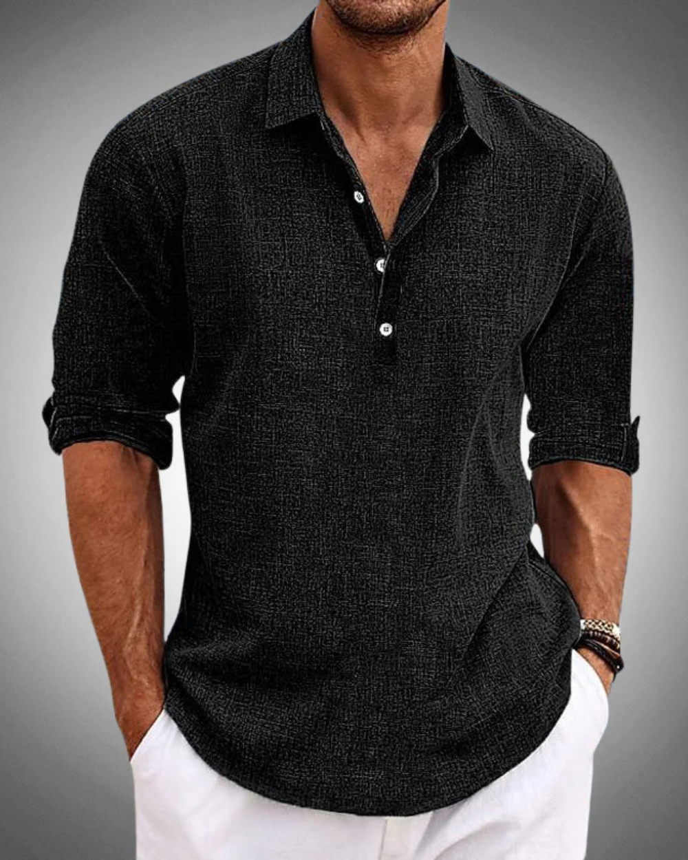 Classique Chemise en Coton Sable