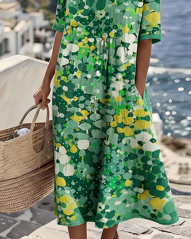 Elena | Robe midi florale légère et fluide