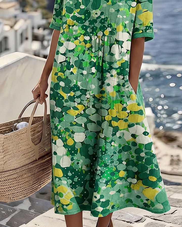 Elena | Robe midi florale légère et fluide