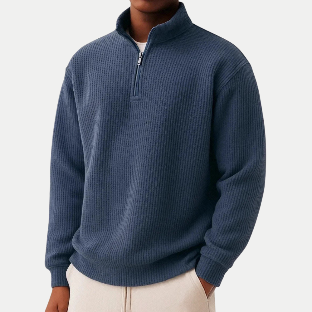 Pull en tricot élégant avec fermeture éclair