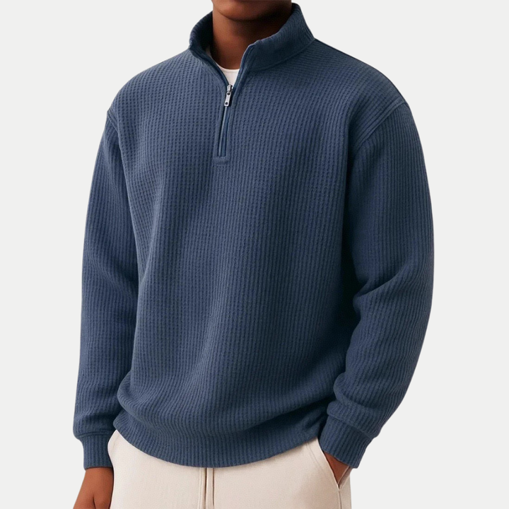 Pull en tricot élégant avec fermeture éclair