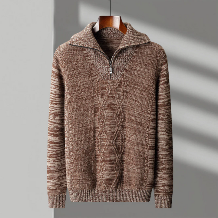 Pull zippé en laine mérinos modèle Taranto