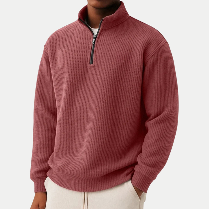 Pull en tricot élégant avec fermeture éclair