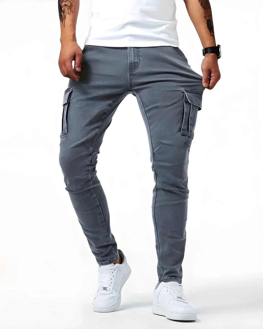 Stretch Cargo Pants in Navy