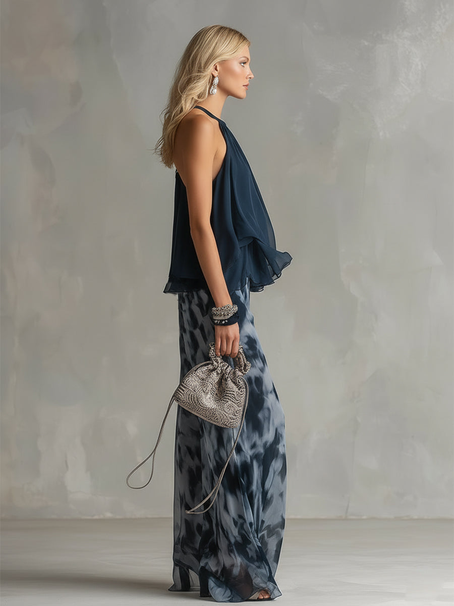Élise | Ensemble élégant et léger avec un haut fluide et un pantalon large