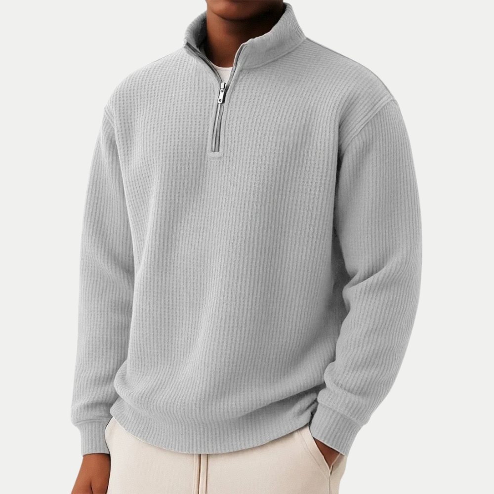 Pull en tricot élégant avec fermeture éclair