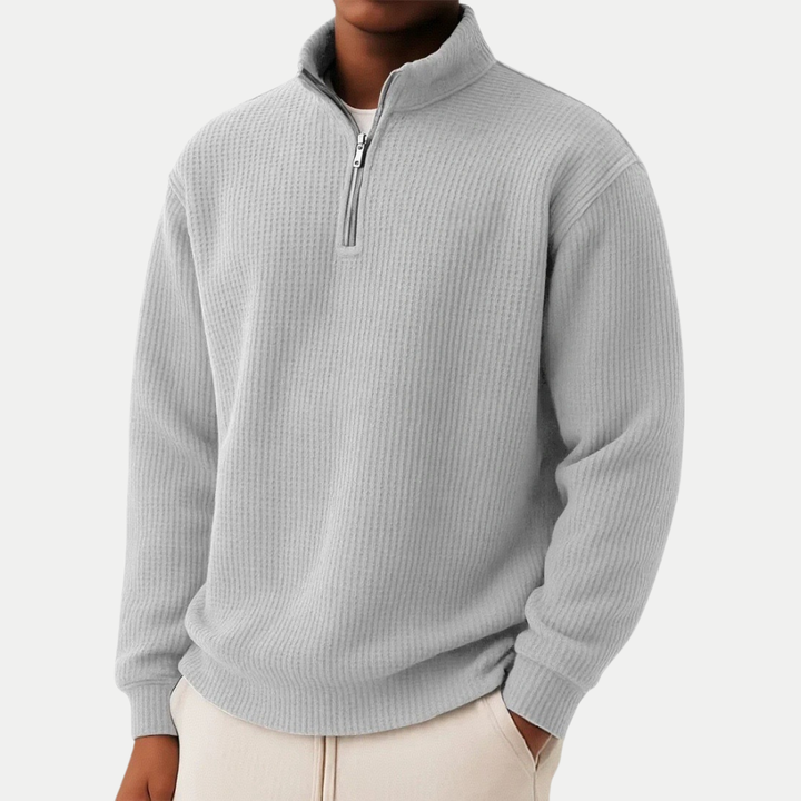 Pull en tricot élégant avec fermeture éclair