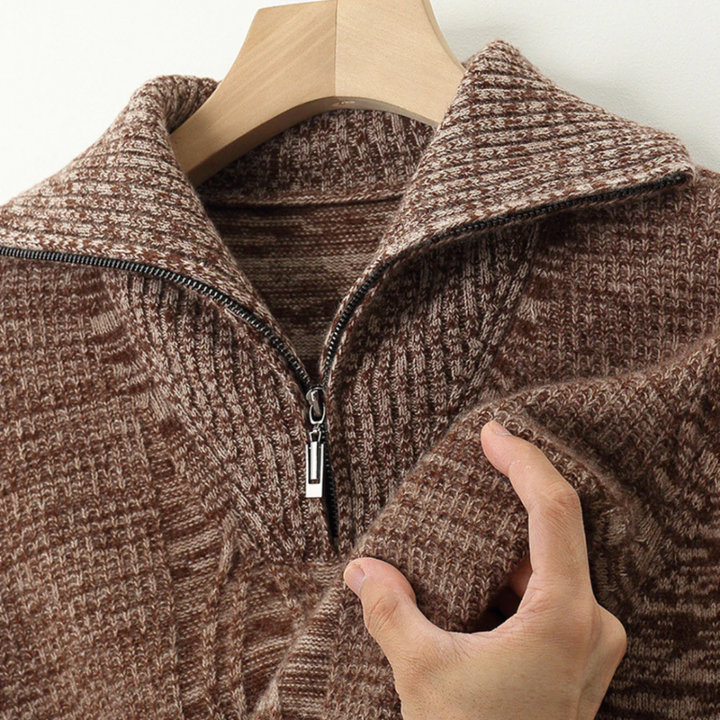 Pull zippé en laine mérinos modèle Taranto