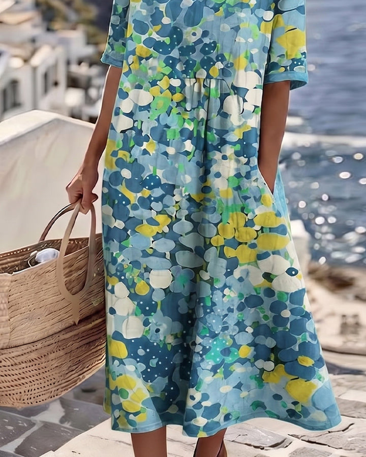 Elena | Robe midi florale légère et fluide