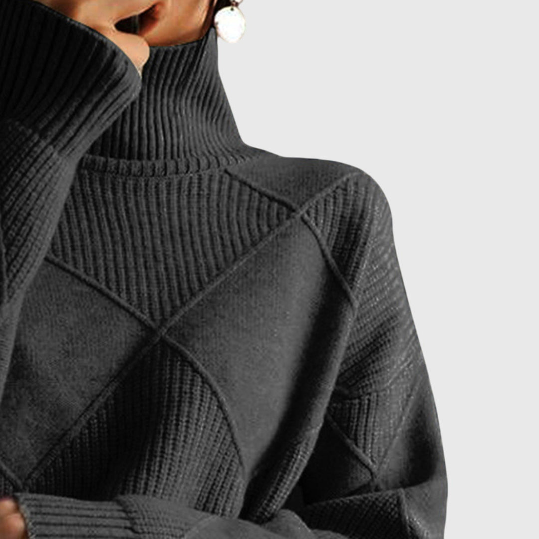AGATHE | Pull Col Montant Texturé