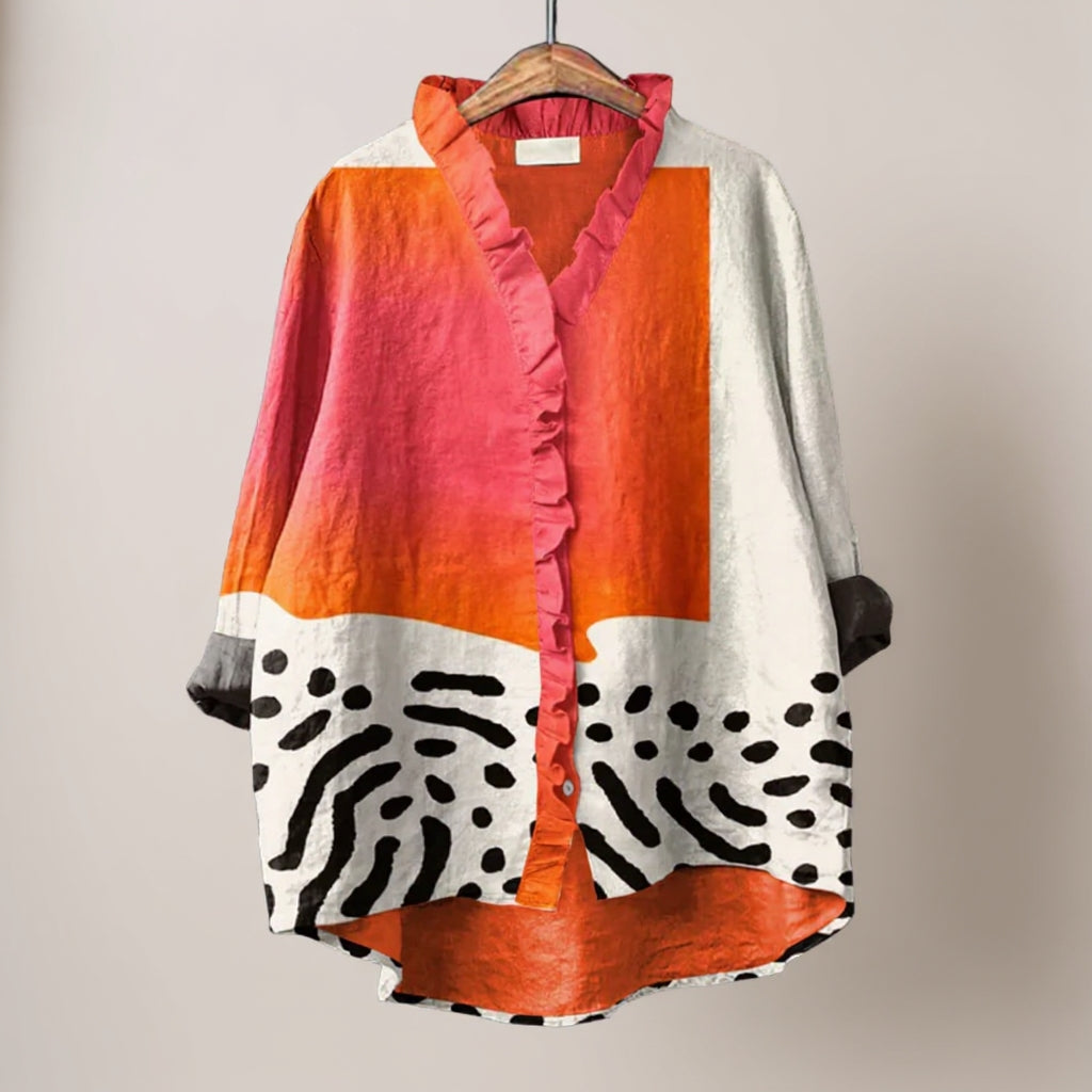 Melinda | Élégante Blouse d'Été en Lin