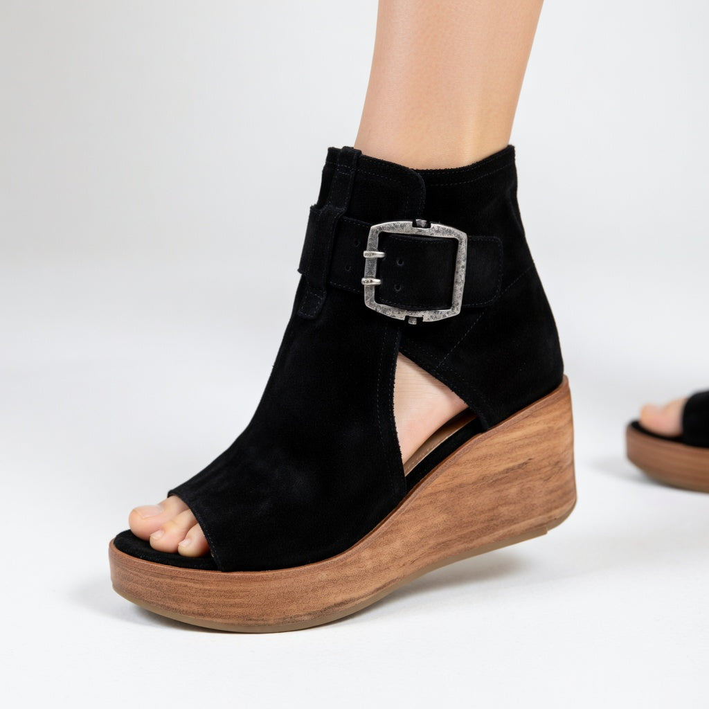 Orélisse— Bottines compensées ouvertes style moderne