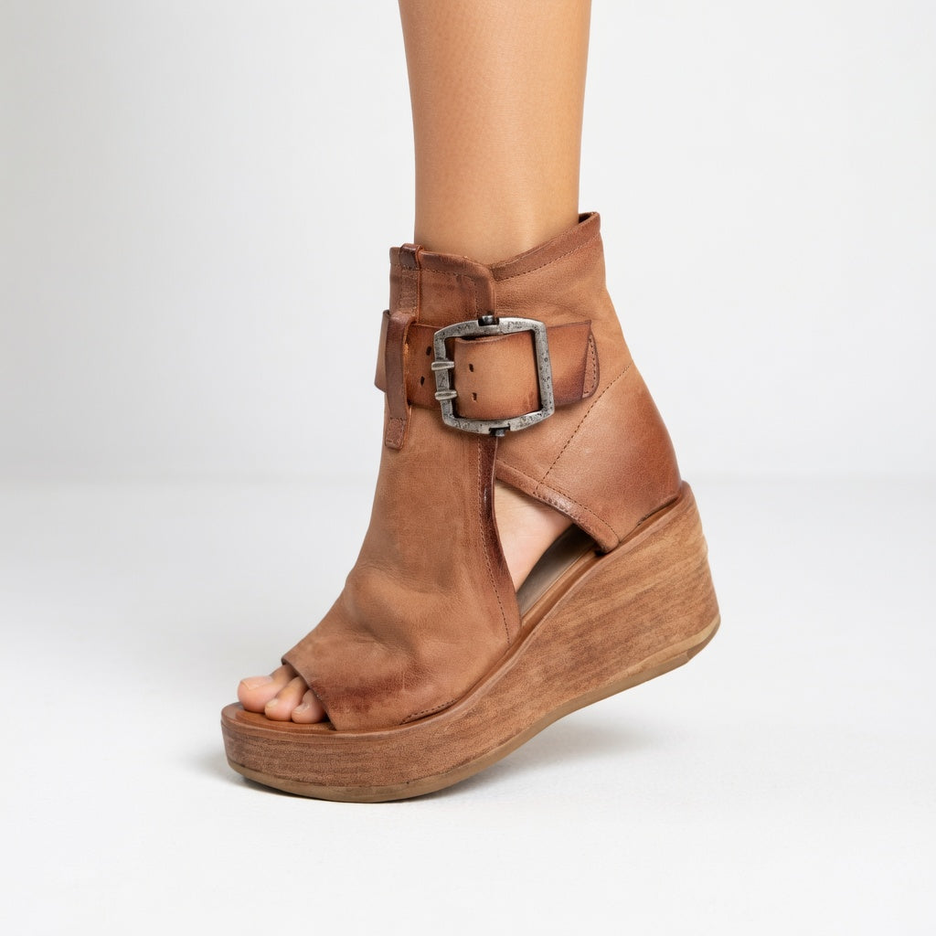 Orélisse— Bottines compensées ouvertes style moderne