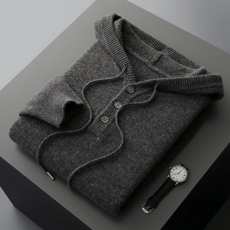 Pull à capuche chic en laine mérinos