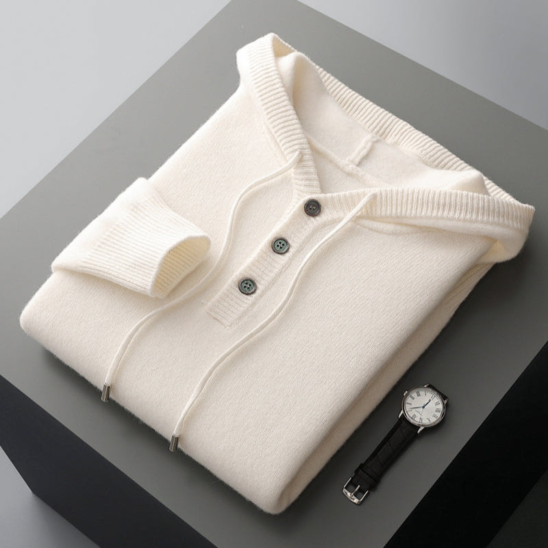 Pull à capuche chic en laine mérinos