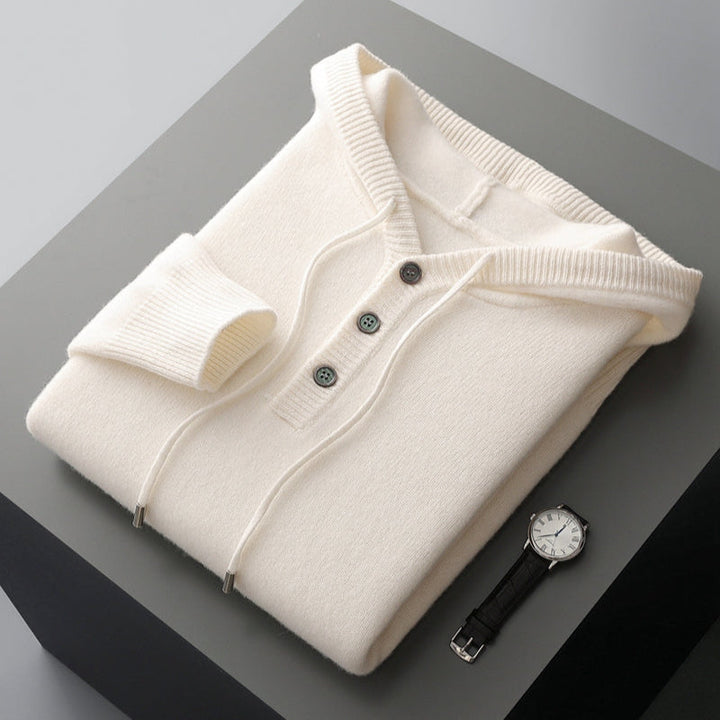 Pull à capuche chic en laine mérinos