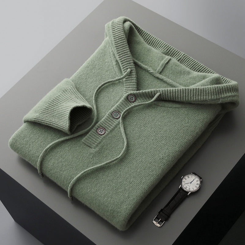 Pull à capuche chic en laine mérinos