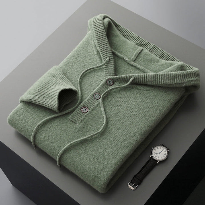 Pull à capuche chic en laine mérinos