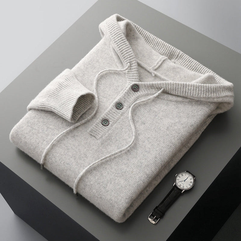 Pull à capuche chic en laine mérinos